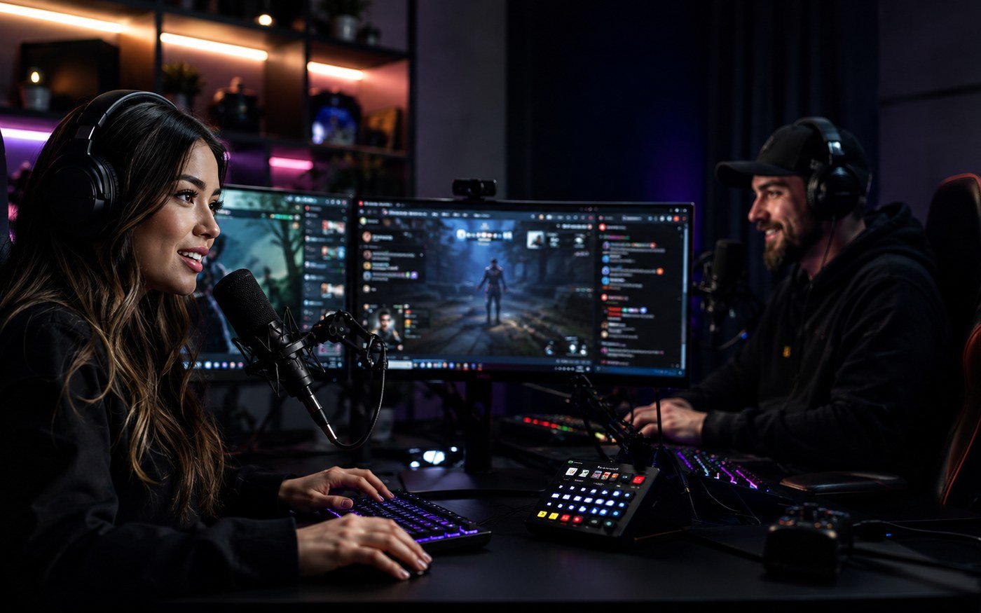 Streamers utilizando o LIVE CONNECT durante uma transmissão