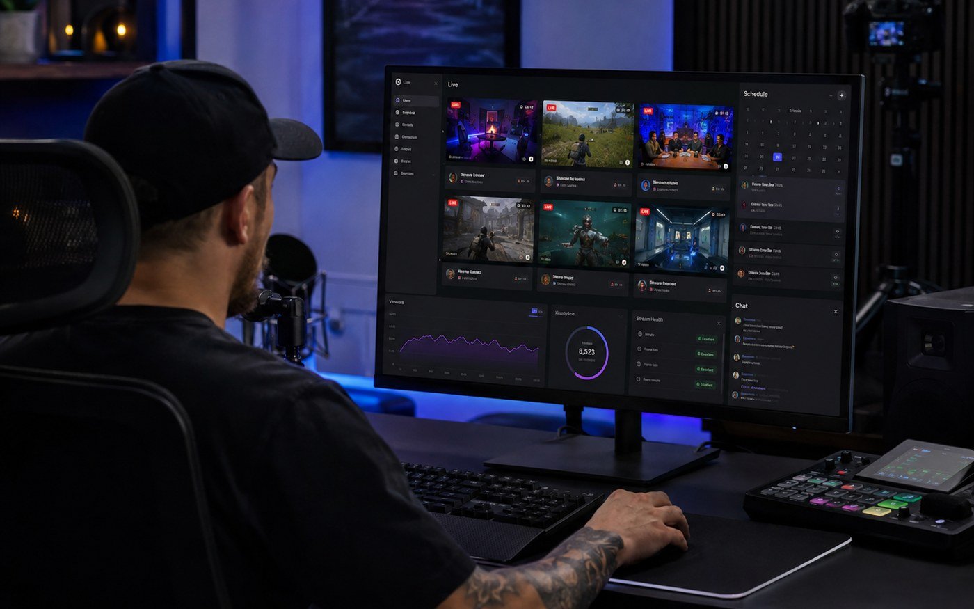 Vitrine visual de streamers no LIVE CONNECT